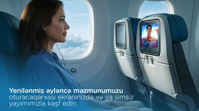AZAL-ın təyyarələrində multimedia əyləncə sistemi YENİLƏNDİ  