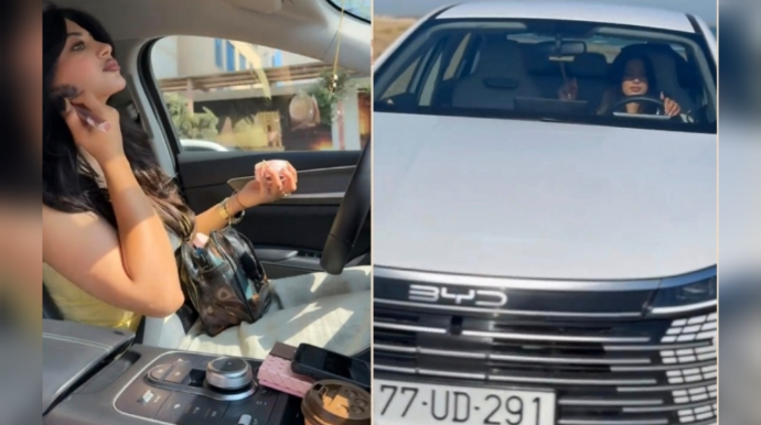 Женщина-автоинструктор нарушила правила, накрасившись за рулем - ВИДЕО 