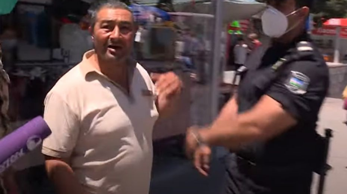 Bakıda maska taxmayan sakin "ölmək istəyirəm"  deyib hücum etdi    - VİDEO