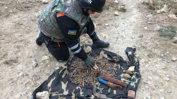 Qobustanda silah-sursat tapıldı - VİDEO