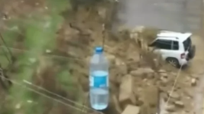 Badamdarda avtomobillər uçqunun ALTINDA QALDI  - VİDEO