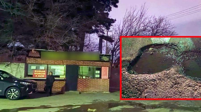 Sürücüləri təhlükəyə atan yol; Dərin çalalar ... - VİDEO  