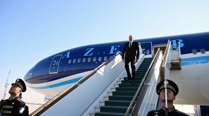 İlham Əliyevin Daşkənd səfərindən görüntülər - VİDEO 