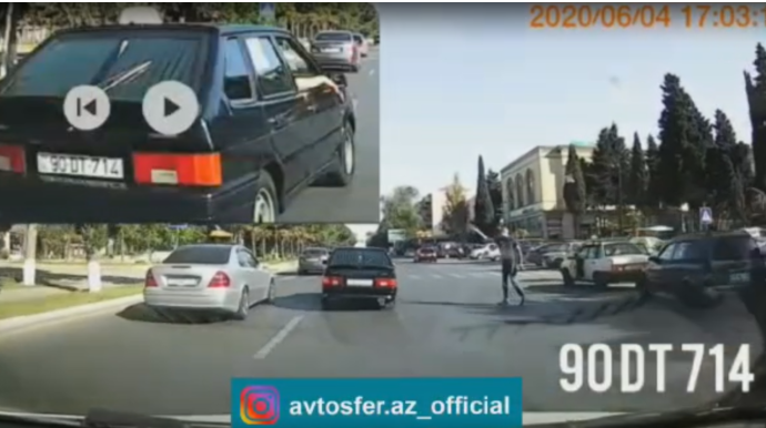 Özünü "roket" hesab edən sürücü - 90 DT 714 - VİDEO