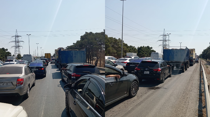 Tıxac və ikinci qəza riski – DYP-dən hadisə yerinə toplaşanlara XƏBƏRDARLIQ  - FOTO 