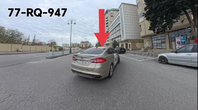 "Gözünü yumub" geriyə dönən taksi sürücüsü qəza şəraiti yaratdı - VİDEO