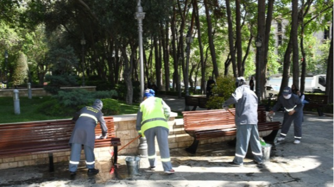 Paytaxtda növbəti genişmiqyaslı təmizlik işləri aparıldı - FOTO