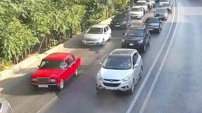 Bakının bir sıra yollarında tıxac var  - FOTO