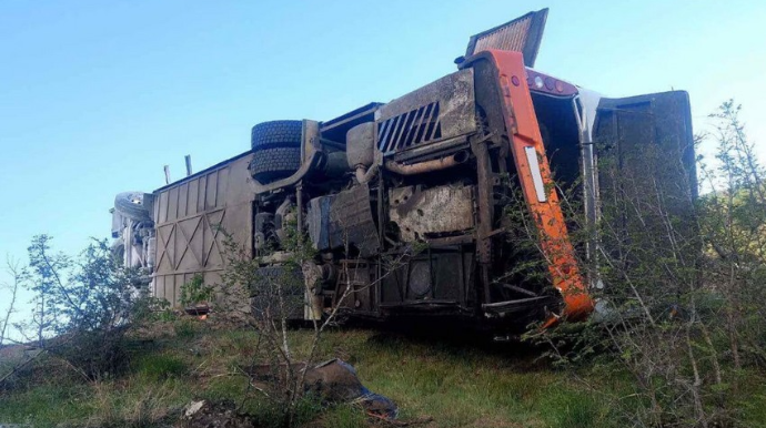 İrana məxsus yük maşını Ermənistanda aşıb