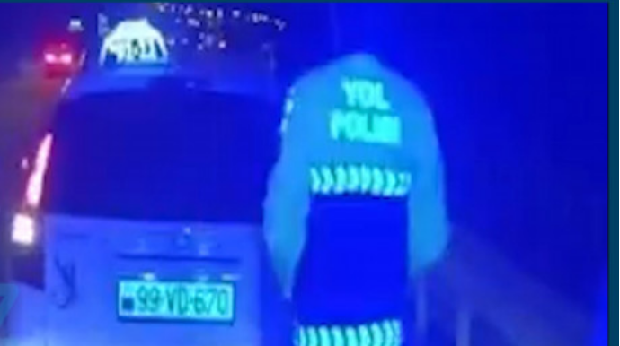 Yol polisinin yanından 194 km/saatla keçdi - ŞOK VİDEO 