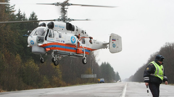 Hərbi helikopter yandırılıb 