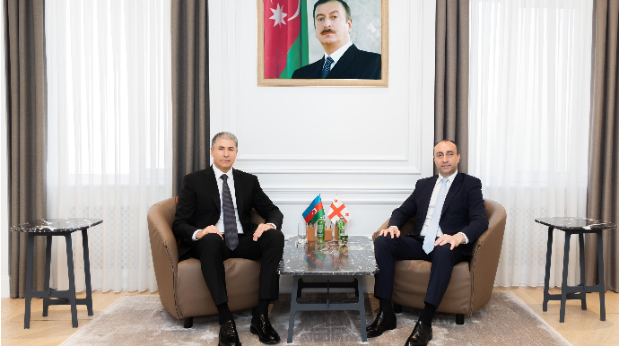 Vilayət Eyvazov gürcüstanlı həmkarı ilə görüşüb - FOTO