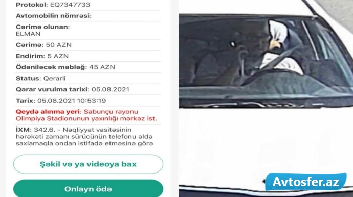 Yol polisi telefonla danışan sürücüləri kamera ilə cərimələməyə başladı – DİQQƏT - FOTO 