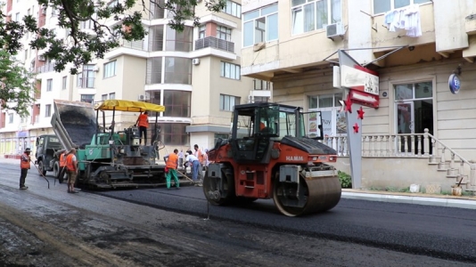 Nərimanov rayonunda 4 küçə təmir olunur - FOTOLAR