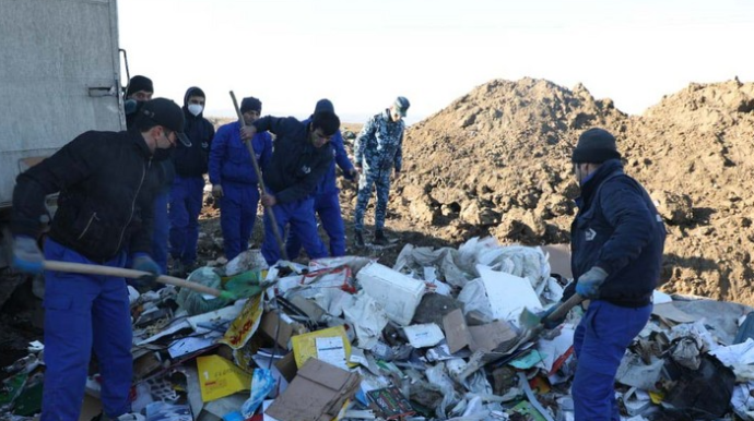 DGK Ermənistan istehsalı olan istifadəyə yararsız malları məhv etdi  - FOTO