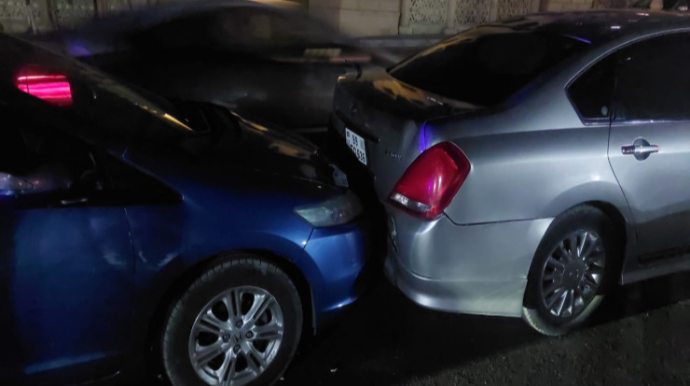 Xırdalanda üç avtomobil toqquşdu  - FOTO