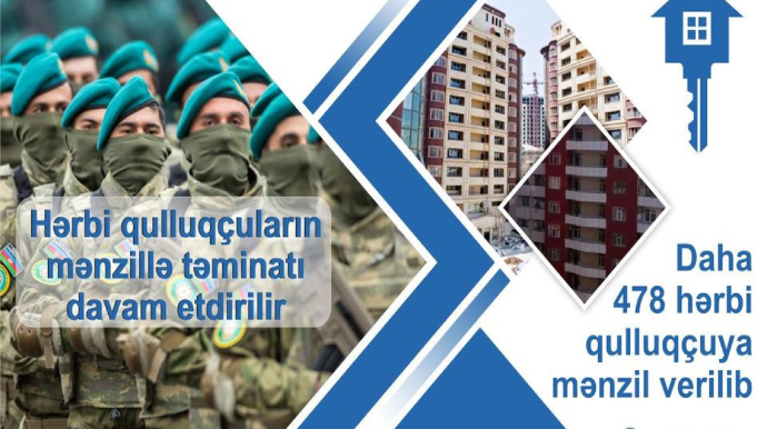478 hərbçi yeni mənzillərlə təmin olunacaq