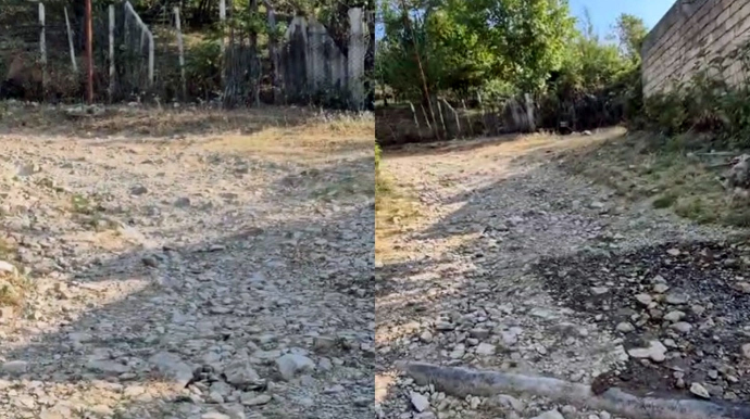 İsmayıllıda yolu olmayan Yeniyol kəndi: "Gərək atla hərəkət edəsən" - VİDEO 