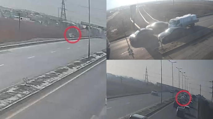 В Баку произошла цепная авария - ВИДЕО