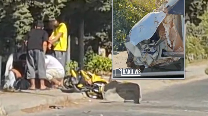 Mehdiabad-Digah yolunda QƏZA: "QAZel"  motosikleti vurdu - VİDEO