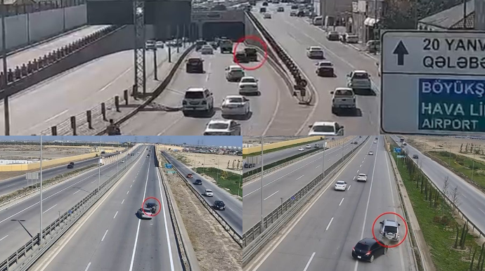 Geriyə hərəkət edən maşınlar qəzaya səbəb oldu - DİN-dən XƏBƏRDARLIQ  - VİDEO