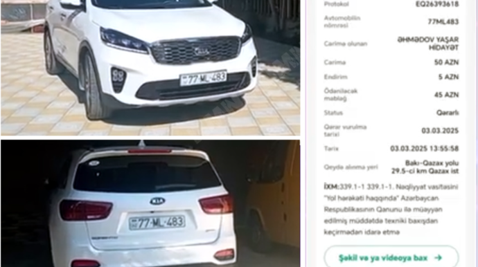 Maşının texniki baxışına 1 il vaxtı qalan sürücü cərimələndi – DYP-dən AÇIQLAMA - VİDEO