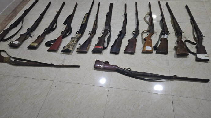 Sabirabadda 15 qanunsuz silah götürülüb  - FOTO