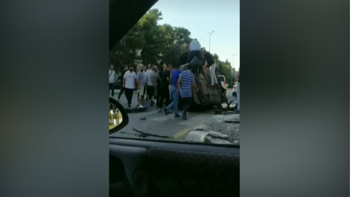 Sumqayıtda "Prius" aşdı, xəsarət alanlar var   - VİDEO