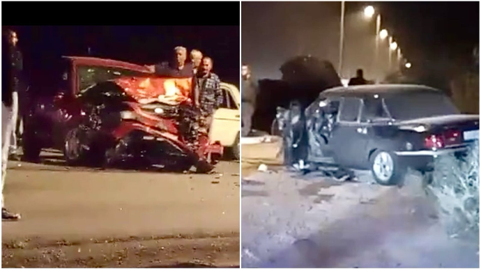 Sabirabadda toqquşan maşınlar yararsız hala düşdü, sürücülərdən biri…   - VİDEO