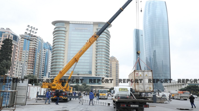 Bakıda hərbi parada hazırlıq işləri görülür  - VİDEO