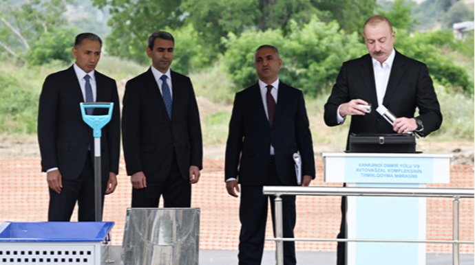 Xankəndi Dəmir Yolu və Avtovağzal Kompleksinin təməli qoyuldu - FOTO