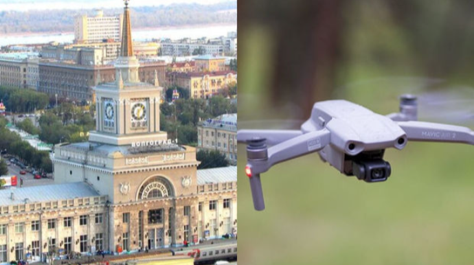 Rusiyada dəmiryol vağzalının damına dron düşdü 