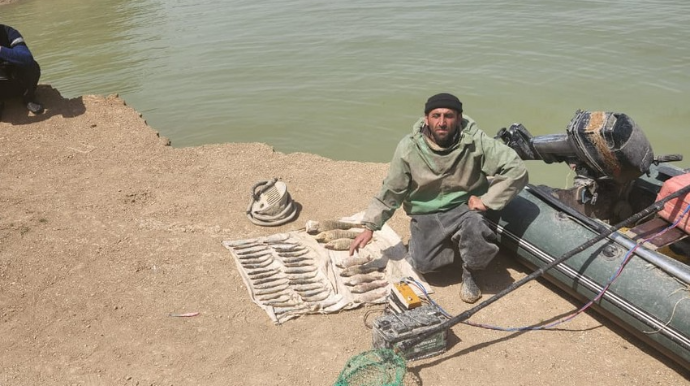 Qanunsuz balıq ovu ilə məşğul olan Şəmkir sakini saxlanılıb  - FOTO