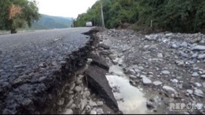 Leysan yağışları Oğuz rayonuda bir sıra fəsadlar yaradıb - VİDEO