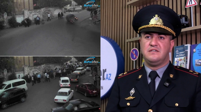 Yol polisi qəza yerində tamaşaya yığışan vətəndaşlara ÇAĞIRIŞ ETDİ - VİDEO 