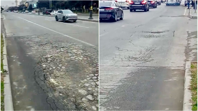 Əhmədlidə təmir edilən yol yenidən yararsız vəziyyətə düşüb - VİDEO