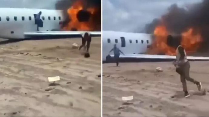 Nazirin təyyarəsi qəzaya düşərək yandı - VİDEO