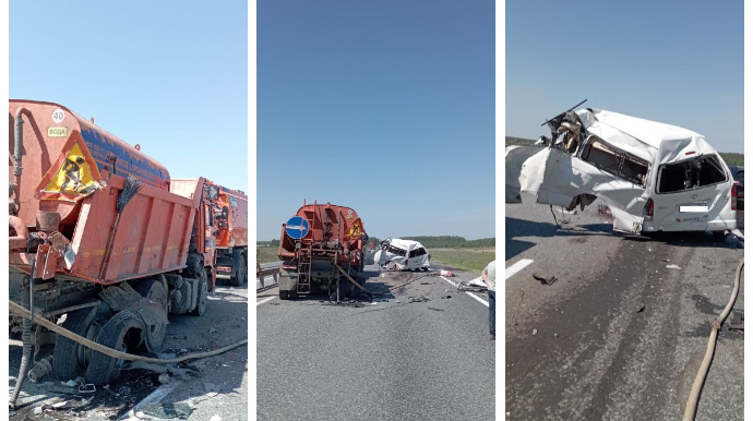 Mikroavtobus yol təmizləyən maşınla toqquşdu:  4 ölü, 3 yaralı - FOTO 