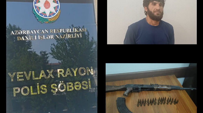 Yevlaxda qanunsuz silah-sursat əldə edən şəxs saxlanıldı - VİDEO