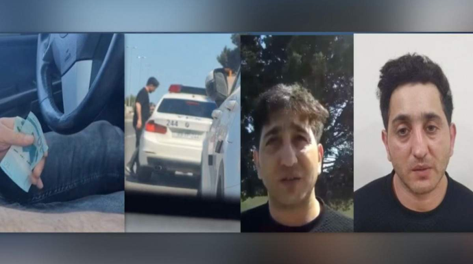 Yol polisini rüşvətlə təhdid edən sürücü həbs olundu - HADİSƏ ANI - VİDEO