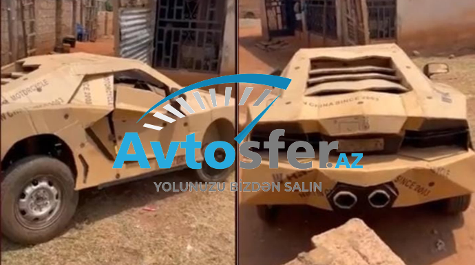 Gənc mühəndis kartondan “Lamborghini” düzəltdi - SÜRMƏK DƏ MÜMKÜNDÜR - VİDEO 