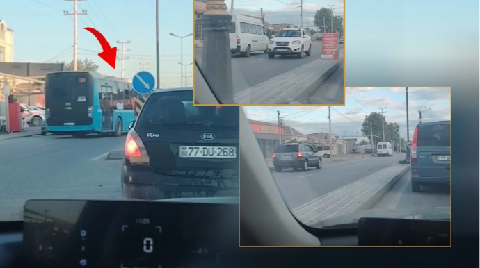 Bakıda bu ərazidə sürücülər "protiv sürdü"; Yol polisi hərəkətə keçdi - VİDEO