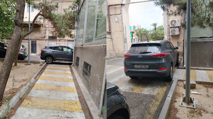 Maşını məhəllənin girişində saxlayıb hərkətə maneə yaradan sürücü – 77-QV-985 - FOTO 