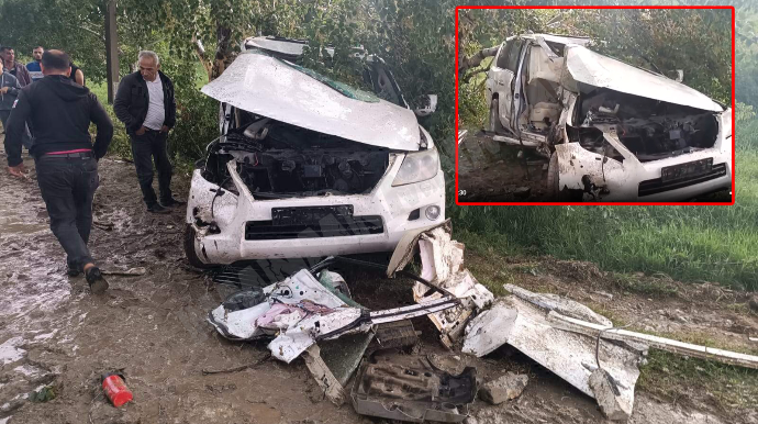 Çuxurdan yayınan sürücü “Lexus”u aşırdı – 3 yaralı var – FOTO - VİDEO