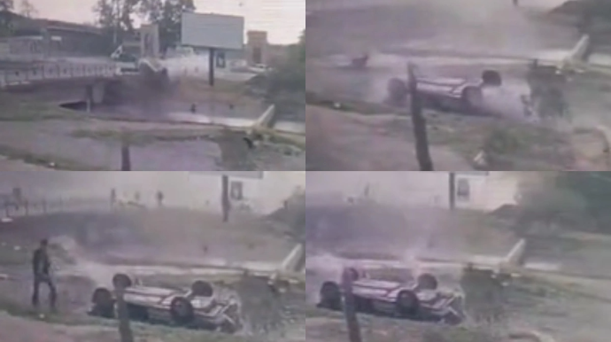 Havada ikən açılan qapıdan tullanaraq xilas oldular - Dəhşətli qəzanın VİDEOSU