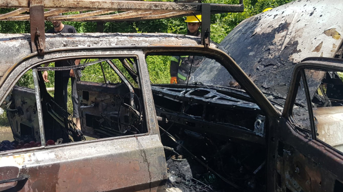 Göyçayda avtomobil yanıb - FOTO 