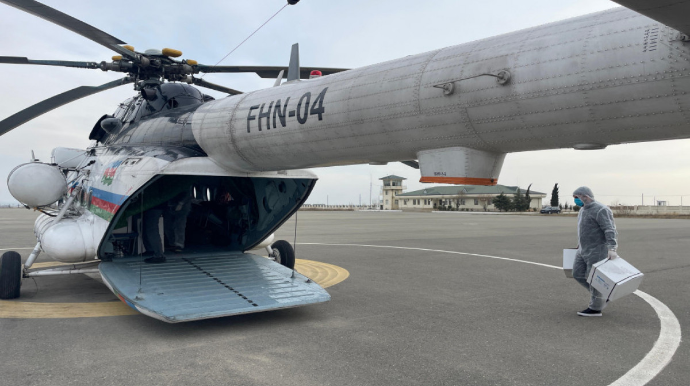 Helikopterlə vəhşi heyvanların peyvəndlənməsi aparılıb - FOTO - VİDEO 