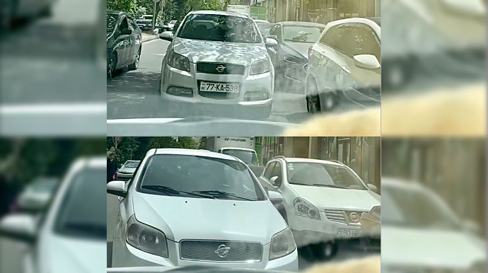 Xanım sürücünün önünü kəsən “Ravon”  gəldiyi yolu geri qayıtdı  - VİDEO