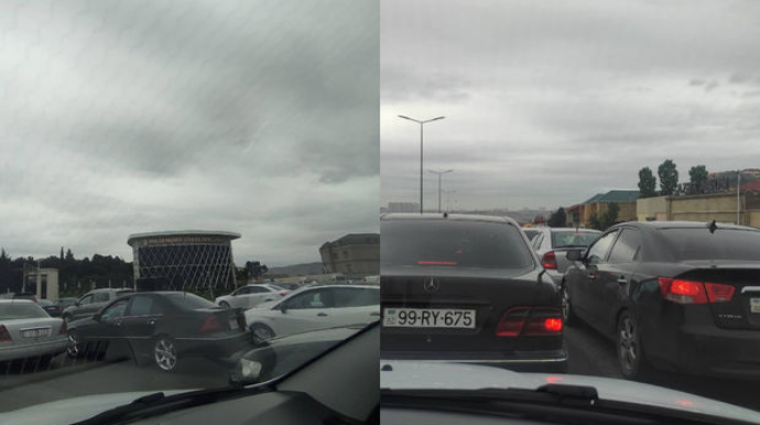 Sumqayıt-Bakı yolunda kilometlərlə tıxac var - FOTOLAR
