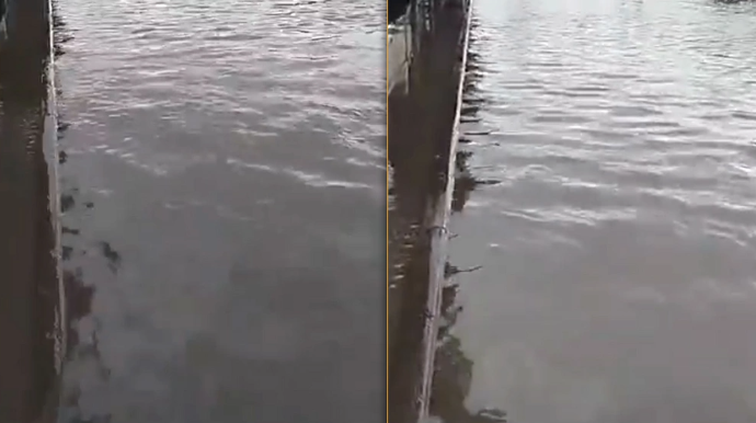 Burdan nəinki piyada, heç maşınla da keçmək olmur - Bakıda iri gölməçə yarandı